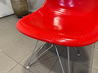 Fiberglass chrome eiffel-base vitra, dsr, rood - afbeelding 9 van  10