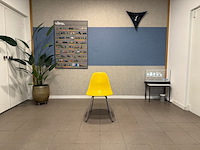 Fiberglass h-base chrome herman miller, dsx, geel - afbeelding 1 van  10