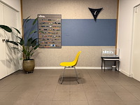 Fiberglass h-base chrome herman miller, dsx, geel - afbeelding 4 van  10
