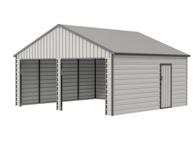 Field 2119 she metalen garage met 2 elektrische roldeuren, 36,5 m2 / 5,80x6,30 meter - afbeelding 2 van  6