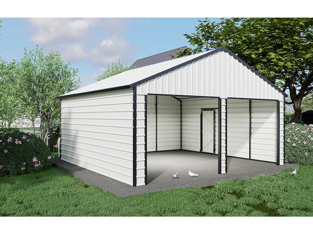 Field 2119 she metalen garage met 2 elektrische roldeuren, 36,5 m2 / 5,80x6,30 meter - afbeelding 5 van  8