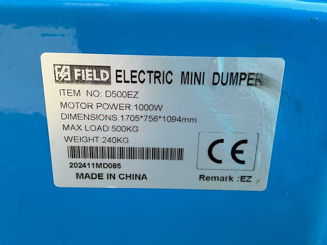 Field d500ez elektrische dumper - afbeelding 10 van  21