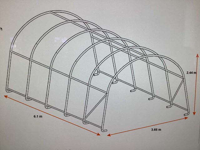 Field field garagetent / opslagshelter 6,10x3,66x2,44 meter / 12-20-08 - afbeelding 4 van  4