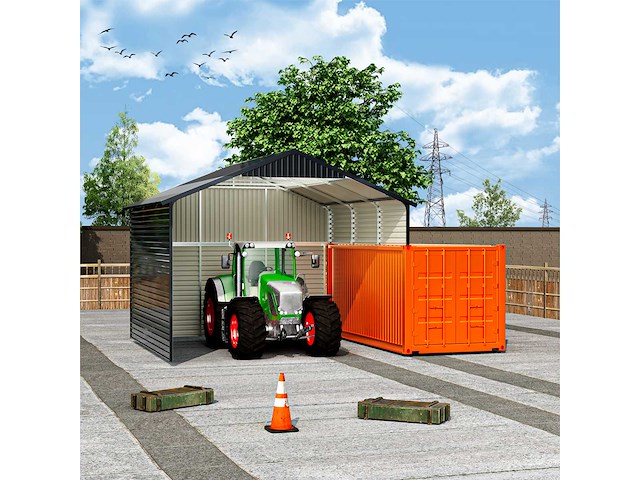 Field industries 1919 metalen garage 5,86x5,86 meter (34,33 m2) - afbeelding 4 van  11