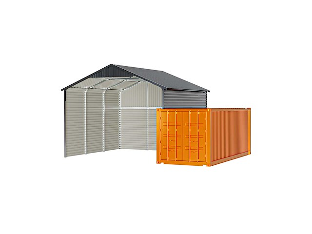 Field industries 1919 metalen garage 5,86x5,86 meter (34,33 m2) - afbeelding 5 van  14