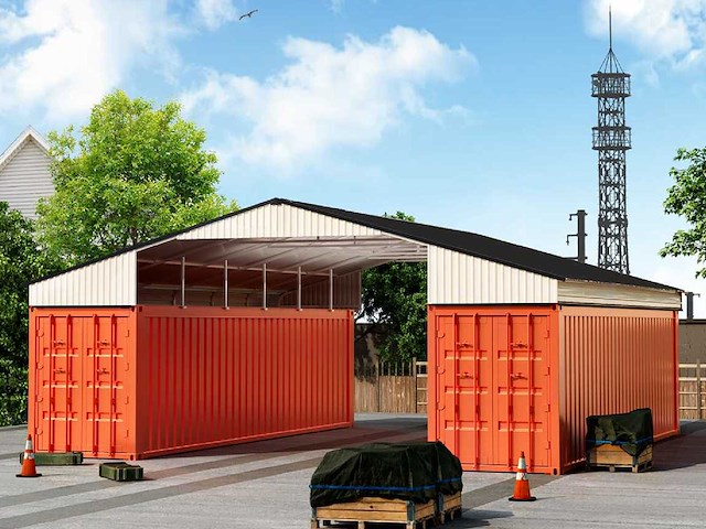 Field industries 3640-260 metalen overkapping/carport 12,19x11,15 meter (136 m2) - afbeelding 1 van  14