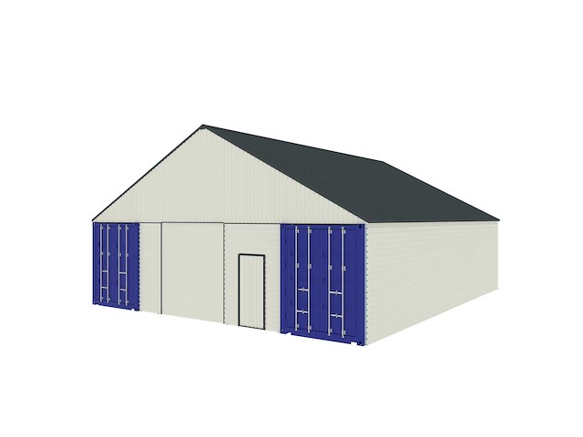 Field industries 3640-569 metalen garage/shelter 12,34x10,91 meter (135 m2) - afbeelding 11 van  12