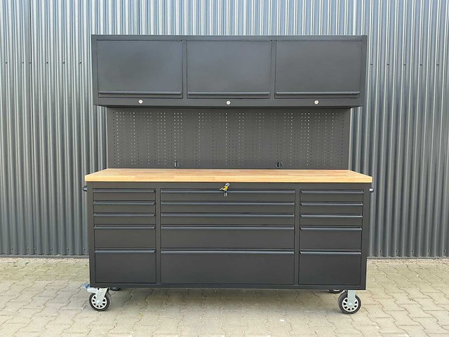 Field industries 7218 black coated premium werkplaatskast - afbeelding 1 van  6