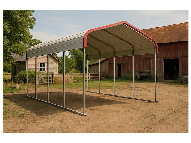 Field industries m1220ts metalen carport / overkapping 6,10x3,66 meter (22 m2) - afbeelding 1 van  6