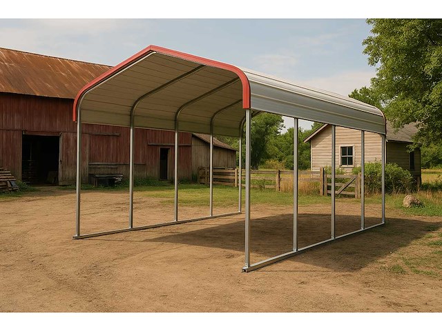 Field industries m1220ts metalen carport / overkapping 6,10x3,66 meter (22 m2) - afbeelding 2 van  6