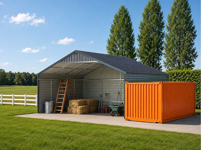 Field industries metalen garage / staalconstructie 93 m2: 11,65x7,99 meter - afbeelding 1 van  14