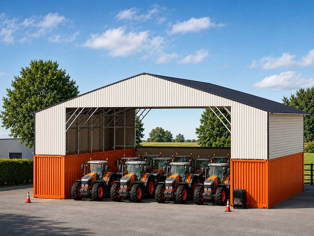 Field industries metalen garage / staalconstructie 93 m2: 11,65x7,99 meter - afbeelding 1 van  10