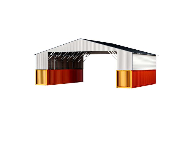 Field industries metalen garage / staalconstructie 93 m2: 11,65x7,99 meter - afbeelding 4 van  10