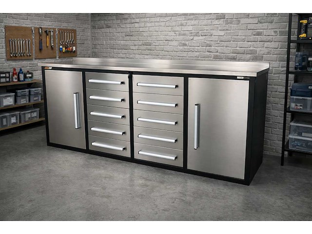 Field rvs werkbank met 10 laden - afbeelding 1 van  1