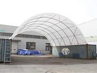 Field shelter c4040 - 12x12x4,5 m opslagtent / opslagshelter tussen 2 containers - afbeelding 2 van  4