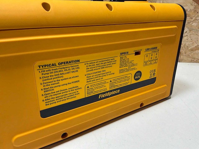 Fieldpiece 6cfm runquick vacuumpomp - afbeelding 7 van  12