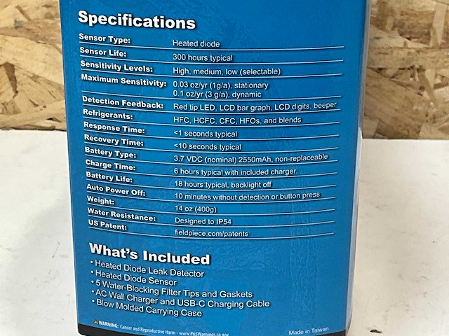 Fieldpiece dr58 koelmiddellekdetector met verwarmde diode - afbeelding 3 van  5