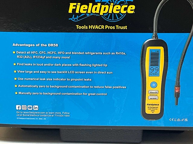 Fieldpiece dr58 koelmiddellekdetector met verwarmde diode - afbeelding 4 van  5