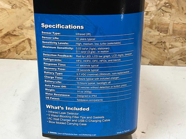 Fieldpiece dr82 infrarood koelmiddellekdetector - afbeelding 4 van  6