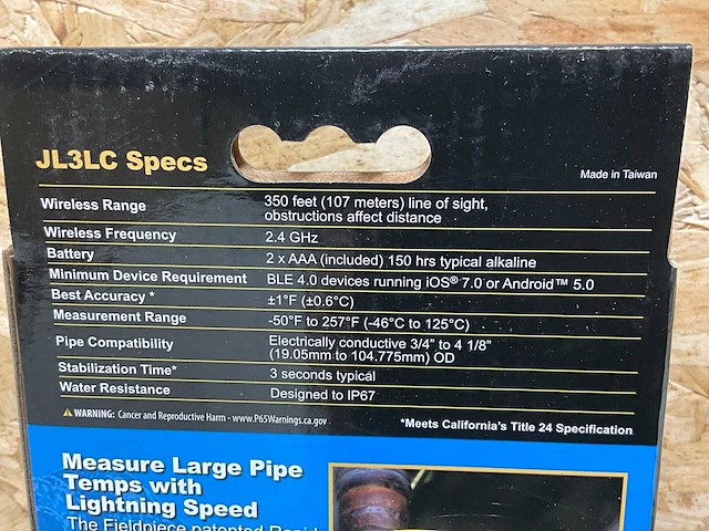 Fieldpiece jl3lc grote pijpklemprobe 3/4" - 4 1/8" job link - afbeelding 5 van  7