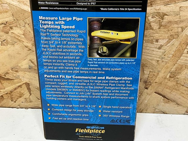 Fieldpiece jl3lc grote pijpklemprobe 3/4" - 4 1/8" job link - afbeelding 6 van  7