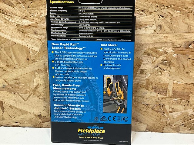 Fieldpiece jl3pc pijpklemprobe 1/4" - 1 3/8" job link (2x) - afbeelding 4 van  6