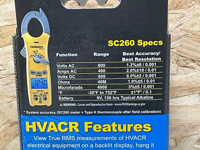 Fieldpiece sc260 compacte klemmeter - afbeelding 6 van  7