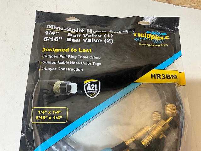 Fieldpiece slangen r/b= 5/16" x 1/4" g= 1/4" x 1/4 (3x afsl.) l=150cm - afbeelding 3 van  7