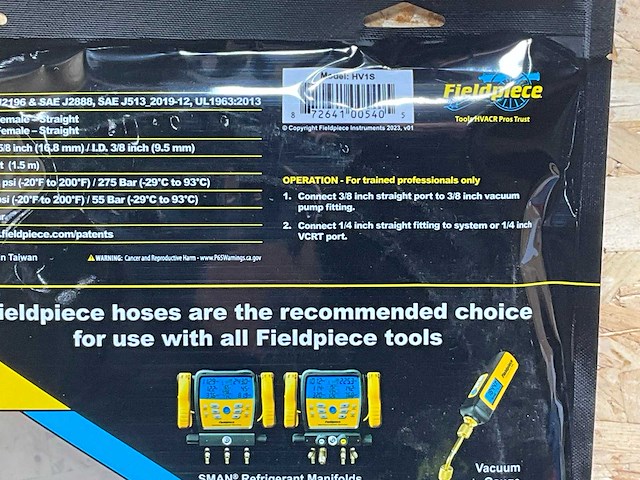 Fieldpiece vacuümslang 3/8" x 1/4" l=150cm (2x) - afbeelding 6 van  7