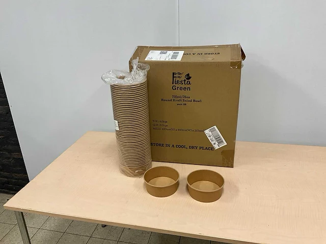 Fiesta green kartonnen salade bakjes (3x) - afbeelding 1 van  6