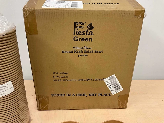 Fiesta green kartonnen salade bakjes (3x) - afbeelding 4 van  6