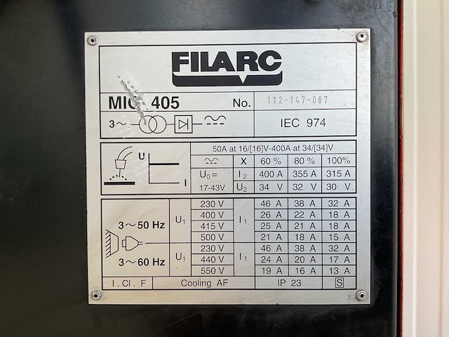 Filarc mig 405 lasapparaat - afbeelding 8 van  8