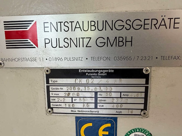 Filterafzuiging pulsitz gmbh - filterextractiesysteem - afbeelding 3 van  6