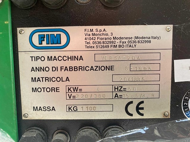 Fim - 1995 - versa 204 - pons- en knipmachine - afbeelding 5 van  5