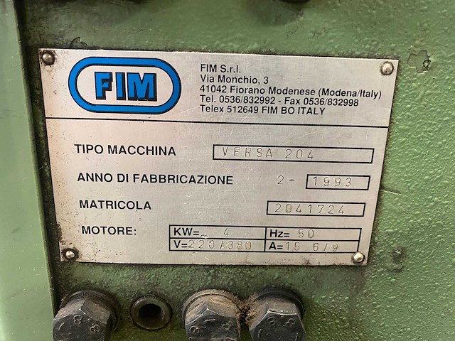 Fim - versa 204 - notching machine - 1993 - afbeelding 3 van  10