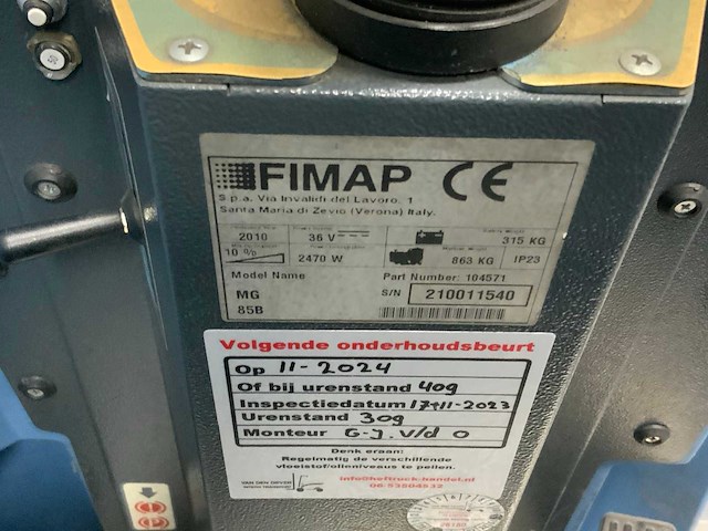 Fimap - mg85 b - schrobmachine - afbeelding 14 van  16