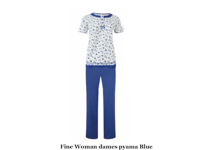 Fine woman dames pyama blue maat m (doos o) - afbeelding 2 van  3