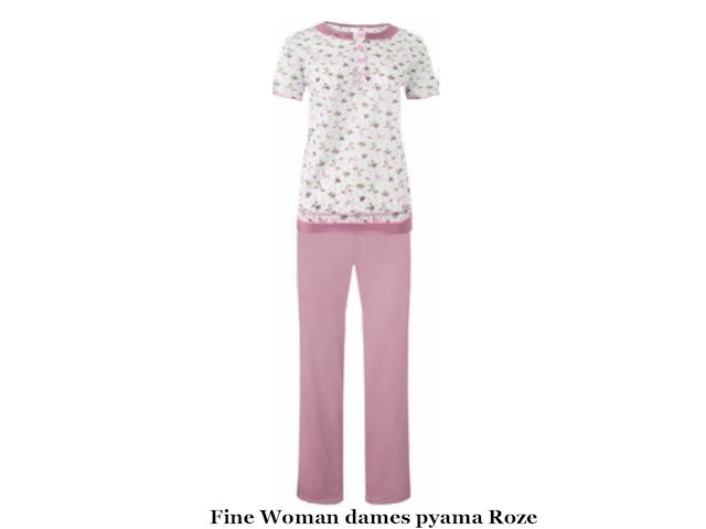 Fine woman dames pyama roze maat m (doos o) - afbeelding 3 van  3