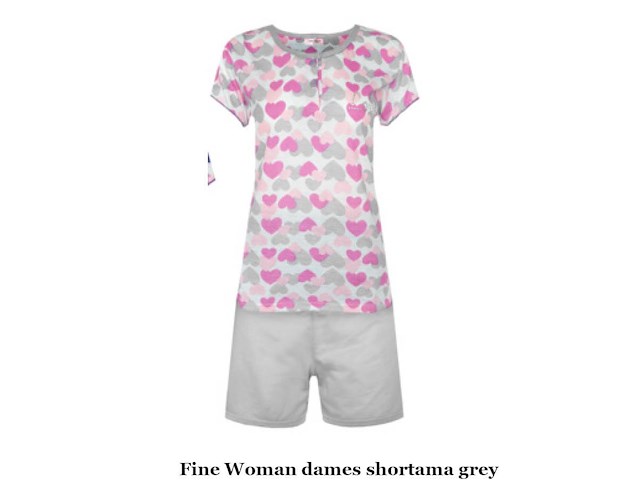 Fine woman dames shortama grijs maat m (doos o) - afbeelding 1 van  3