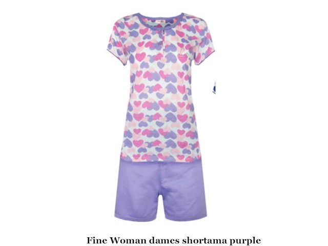 Fine woman dames shortama purple maat m (doos o) - afbeelding 3 van  3