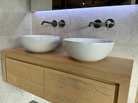 Fine wood design - vaxjo - massief eiken badmeubelset 120 cm - afbeelding 4 van  7