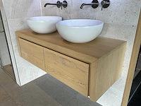 Fine wood design - vaxjo - massief eiken badmeubelset 120 cm - afbeelding 6 van  7