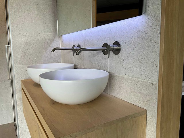 Fine wood design - vaxjo - massief eiken badmeubelset 120 cm - afbeelding 7 van  7