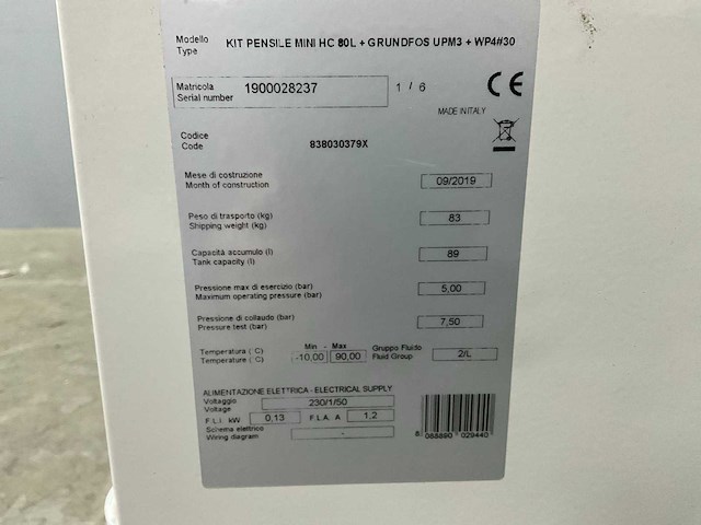 Fiorini - adp-09fx-a3 80l - buffertank - afbeelding 7 van  7