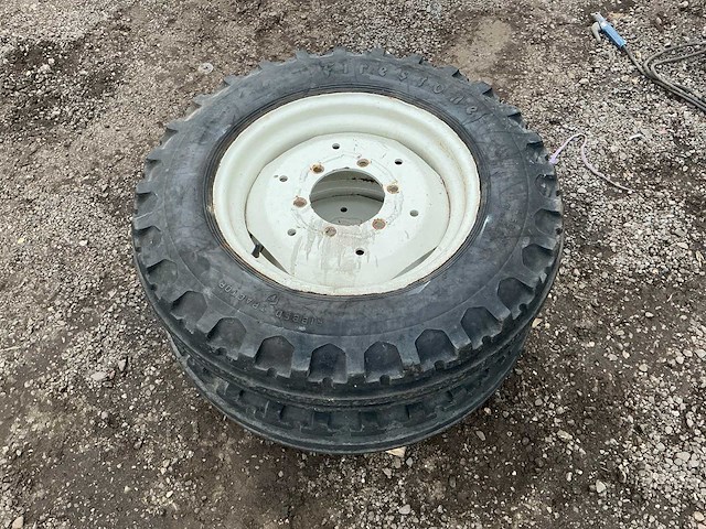 Firestone band, wiel en velg 7.50-20 afkomstig fiat 1000 tractor - afbeelding 4 van  6