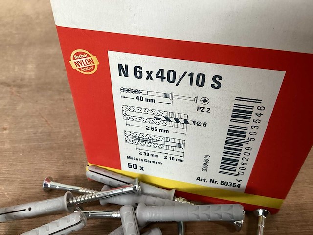 Fischer 50354 nagelplug met schroef, doos 50 stuks (20x) - afbeelding 3 van  3