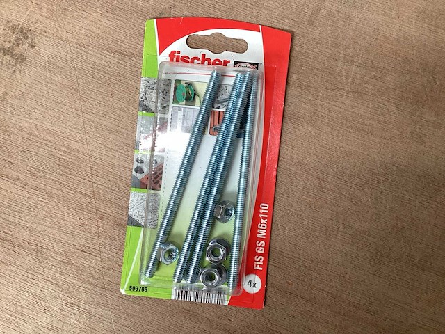 Fischer 503789 draadstang met moer, 4 pack (67x) - afbeelding 1 van  3