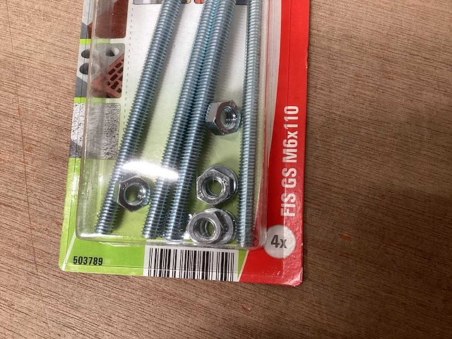 Fischer 503789 draadstang met moer, 4 pack (67x) - afbeelding 2 van  3