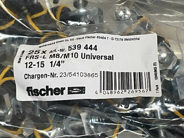 Fischer pijpbeugel universeel frs-l 12 - 15 m8/m10 (175x) - afbeelding 6 van  6