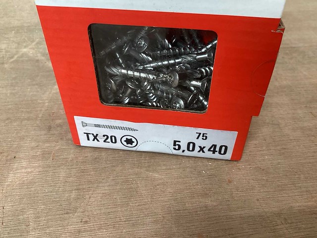 Fischer rvs vlonderschroef 5x40, doos 75 stuk (26x) - afbeelding 1 van  2